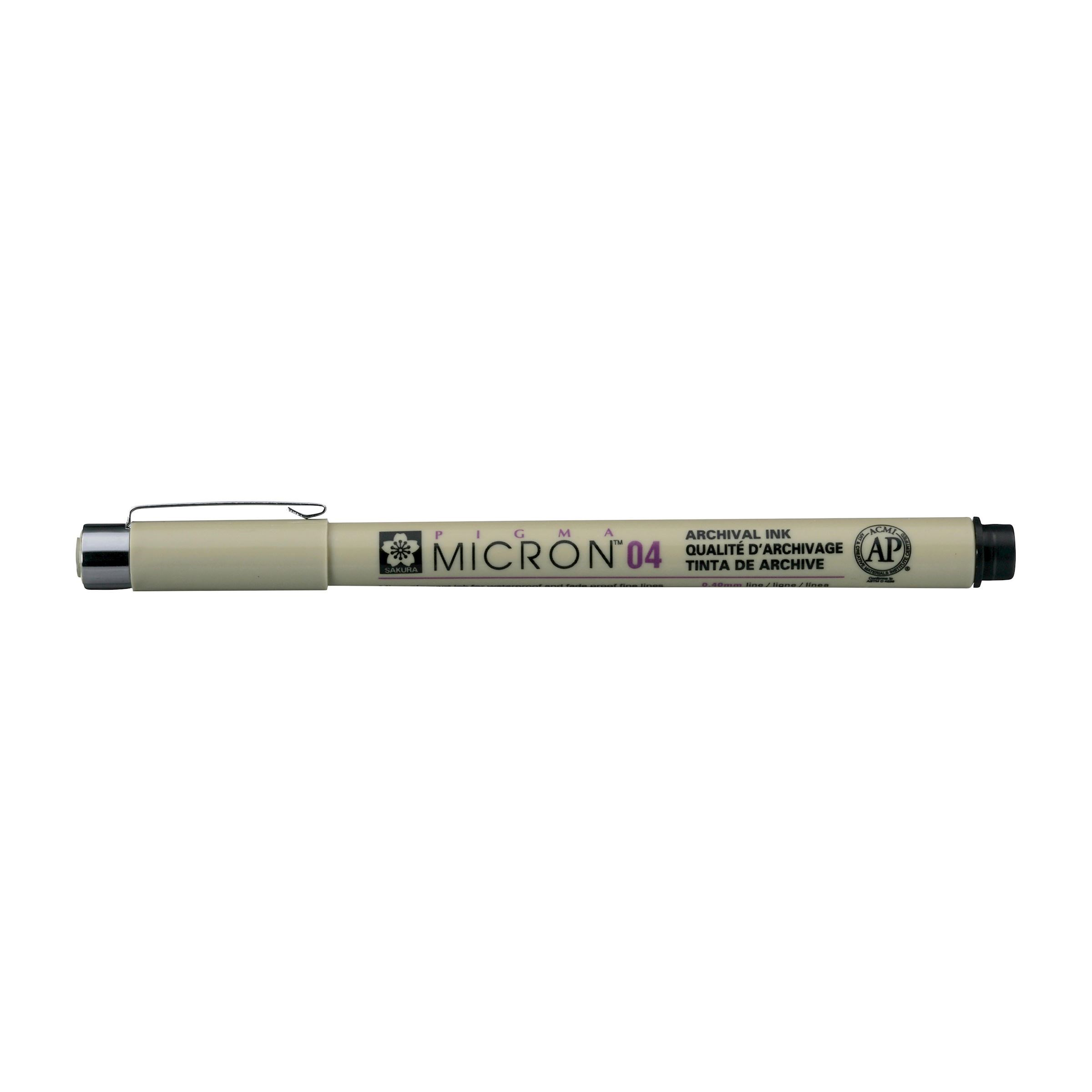 Pigma Micron 04, 0.4 mm svartur teiknipenni