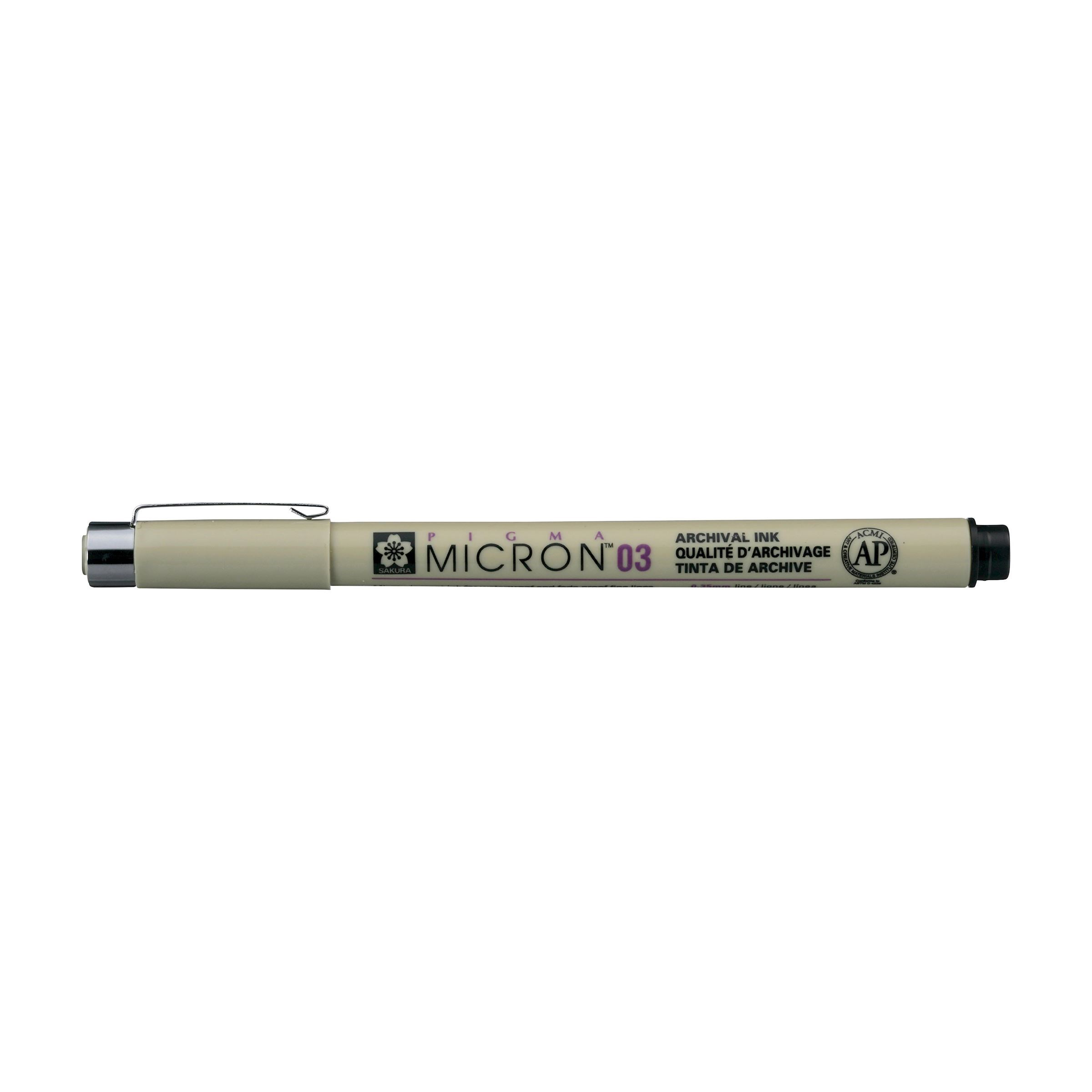 Pigma Micron 03, 0.35 mm svartur teiknipenni
